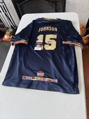 Magic Johnson signed Blue Olympic Authentic Jersey JSA Authentication RARE - Image 1 of 4