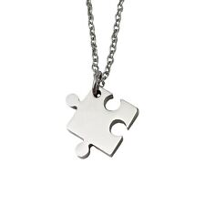 Couples Jigsaw Heart Necklace Valentines Love Romantic Special Puzzle Pendant UK