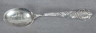 Colher lembrança de prata esterlina cabo de trigo Paye Baker High School Jackson Minn - Imagem 1 de 4