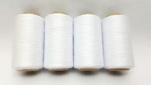 WHITE SPUN POLYESTER THREAD - QUILTING SERGER SEWING THREAD 4000 YARDS T27 #651 - Picture 1 of 1