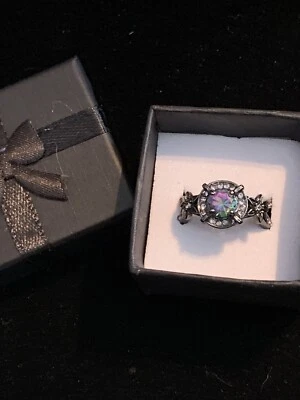 Black Gold Ring With Rainbow Zirconia Stones - Изображение 1 из 4