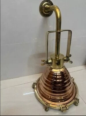 Lámpara colgante de carga colgante náutica vintage marina antigua de latón y cobre Foto 1 de 4