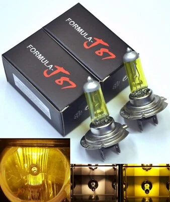 Halogen H7 55W 3000K Yellow Two Bulbs Head Light High Beam Replacement Plug Play - Image 1 of 4