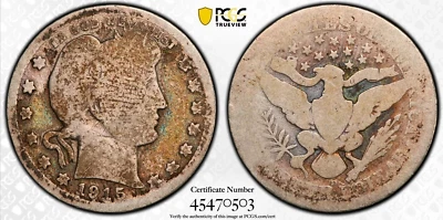 1915-D Barber Quarter PCGS FR02 Lowball Silver Quarter - Image 1 of 3