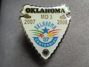 BX LIONS CLUBS INTERNATIONAL 2007 / 08 OKLAHOMA CENTENNIAL ARROWHEAD PIN MD3 OK  - Picture 1 of 5
