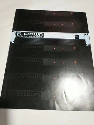 AMCRON Micro-Tech 1000 CROWN AMPLIFIER BROCHURE ADVERT 1985 specifications B17 - Image 1 of 3