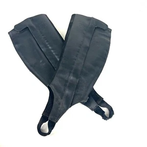 Ariat Half Chaps Style 9001 Black Leather USED Size M - Picture 1 of 9