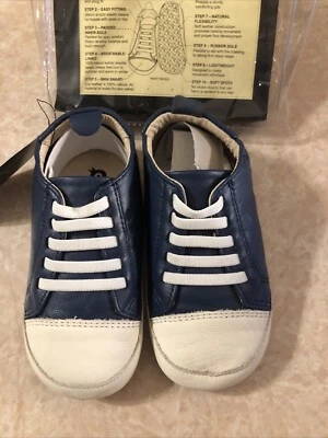 SUELAS ANTIGUAS BEBÉ 106R EAZY JOGGER VINTAGE ENTRENADOR CUERO ZAPATILLAS SIN CORDONES TALLA 8 EE. UU. Foto 1 de 4