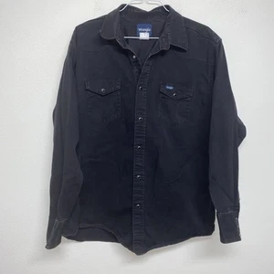 Wrangler Herren Hemd Schwarz Denim Black Pearl Snap Western Langarm Gr. 2X - Bild 1 von 5