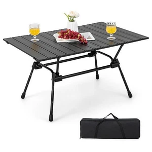Mesa de camping plegable de aluminio de alta resistencia con bolsa de transporte - plateada - Imagen 1 de 10