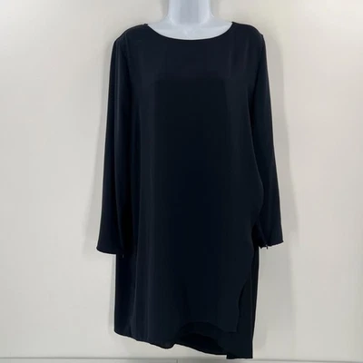 Vestido recto AllSaints 10 negro Roder tela japonesa seda viscosa minimalista Foto 1 de 4