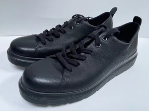 Scarpe da ginnastica ECCO da donna in pelle nera UK 6,5 - 7 casual stringate suola grossa - Foto 1 di 13