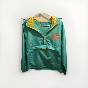 Dutch Bros Jacket Unisex Med Green Mint  1/2 Zip Windbreaker Anorak Coffee - Picture 1 of 11
