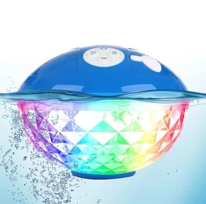 New Bluetooth Speaker with Colorful Lights Portable Waterproof Pool Speaker IPX7 - Picture 1 of 7