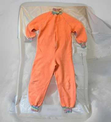 Pijama de una pieza vintage Sears JR Bazaar para jóvenes pequeño melocotón polar cremallera Foto 1 de 4