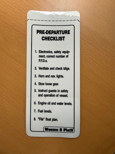 Boaters Checklist Notice Decal Sticker Label Marine Boat Safety FREE ...