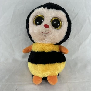 Ty Beanie Boos Sting Bee Plush Stuffed Animal Yellow Black Glitter Eyes Toy 9in - Picture 1 of 10