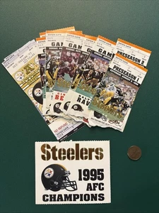 1996 Steelers ticket stub lot PLAYOFFS COMPLETE SEASON WOODSON INT TD HARBAUGH - Picture 1 of 4