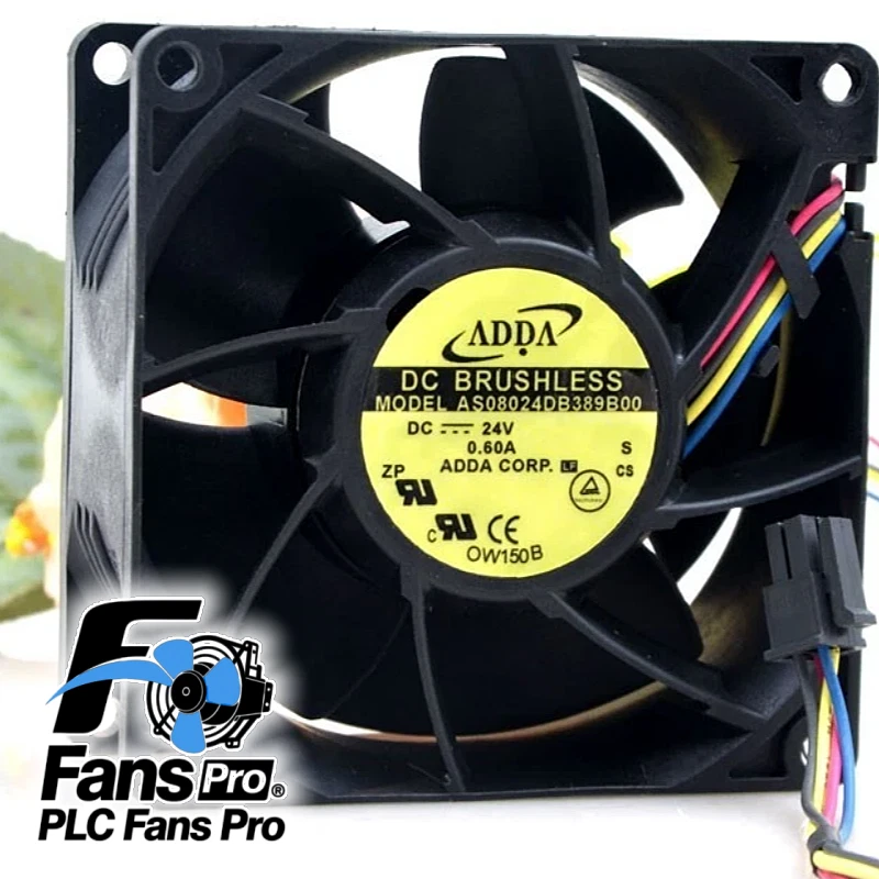 1PCS Brand New ADDA AS08024DB389B00 8038 24V 0.60A 4-pin cooling fan Fast Ship - Image 1 of 3