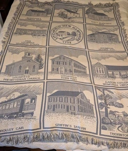 Coperta copriletto Litchfield NEW HAMPSHIRE Landmarks blu ardesia 67" x 48" - Foto 1 di 12