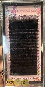 2 Pack Eyelash Extensions D Curl 0.05mm 16mm Individual Lashes Soft Black - Picture 1 of 1