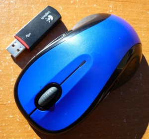 Logitech LX8 Wireless Laser Mouse + Receiver Metallic Blue M-BCK135 Clean Tested - Picture 1 of 6