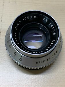 Kodak Enlarging Ektar F4.5 100mm 40mm Thread Enlarging Lens w/ Flange (T58)