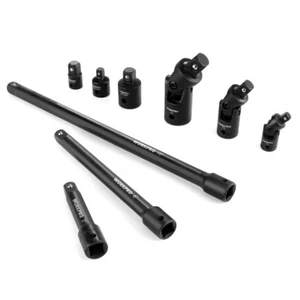 WORKPRO 9PCS Socket Accessory Set 1/4" 3/8" 1/2" Socket Joint Adapter Extensions - Picture 1 of 10