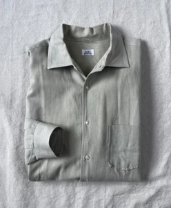Camicia vintage anni 90 ARI BOSTON con bottoni leggera cotone twill beige XL Italia - Foto 1 di 7