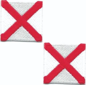 Maritime Signal Flag Letter V Patch Embroidered Victor Iron on (1 1/4") Lot of 2 - Picture 1 of 2
