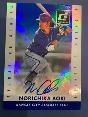 2015 Panini Donruss Signature Series Blue /99 Norichika Aoki #60 Auto♨️♨️♨️*221 - Image 1 of 4