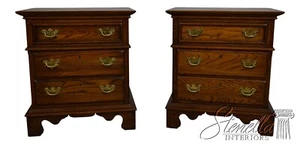 65306EC: Pair LEXINGTON 3 Drawer Chippendale Oak Nightstands - Picture 1 of 8