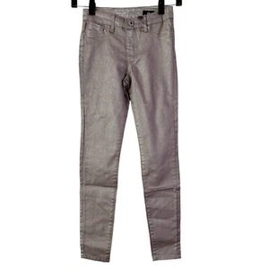 AG Kids Lilac Metallic Twiggy Sleek Super Skinny Stretch Selvedge Jeans 12 NEW - Picture 1 of 8