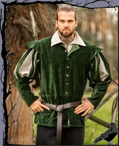 Chaqueta de palandro medieval con mangas ranuradas - Brandolf Leonardo Carbon - Imagen 1 de 4