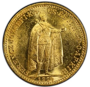 Hungría - 1914 Franz Josef 20 Coronas - PCGS MS62 - ¡FRESCO Y BRILLANTE! ¡ESCASO! - Imagen 1 de 5
