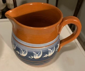 Gerds Keramik Pitcher and Bowl Pottery Stoneware w/Birds - Sweden - Lot17-24 - Picture 1 of 5