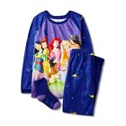 Disney Princess Dziewczęca szczotkowana flanelowa niebieska piżama ze skarpetkami zestaw