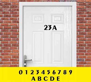 House Number Sticker Signs Door Modern Numbers Self Adhesive Vinyl Decals Office - Picture 1 of 23