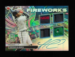 Reliquia autógrafa OZZIE ALBIES AUTO 2022 SPECTRA QUAD PRIZM - ¡SOLO 5 HECHOS! - Imagen 1 de 6