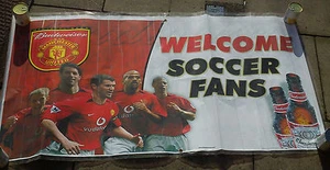 ULTRA RARE MANCHESTER UNITED 2003 OFFICIAL UNITED STATES BUDWEISER US TOUR SIGN  - Picture 1 of 1