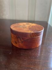 Lovely Small Retro Round Burr Walnut Wooden Trinket Box Trinket Pot