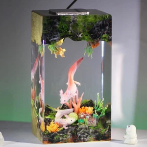 3D Lamp Mexican Salamander Resin Lamp Baby Fish Night Light Unique Resin Gift - Picture 1 of 10