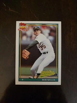 1991 Topps Bob Welch #50 Oakland Athletics - Image 1 of 2