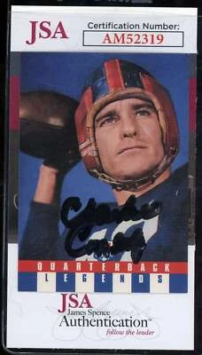 Charlie Conerly JSA Coa Signed 1991 Quarterback Legends Autograph - Image 1 of 2