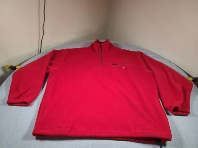 Moletom Vintage Gant EUA Masculino Grande Vermelho RUGGER Lã 1/4 Zíper Roupa Esportiva - Imagem 1 de 4