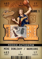 2002-03 Fleer Authentix Warriors Basketball Card #103 Mike Dunleavy Rookie