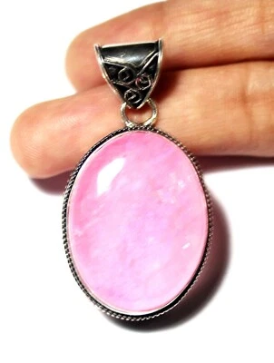 Pink Rainbow  Oval  Shape Gemstone Handmade Pendant Jewelry Size 2 inches - Image 1 of 4