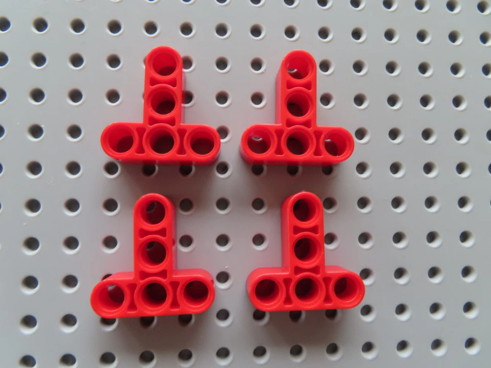 Lego 4 x Technic Liftarm Verbinder T-Stück 60484 3x3 rot - Bild 1 von 1