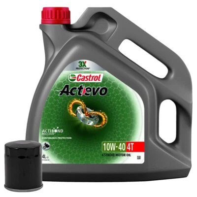 KIT 4L CASTROL ACTEVO 10w40 + FILTRO OLIO HONDA CB F Hornet 600 2003-2006