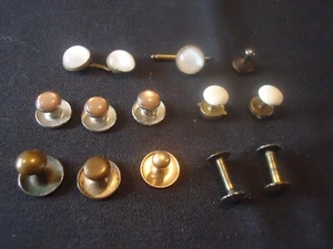 Vintage Cufflink Buttons, Lot of 13, Variety of Styles, Great Shape - Picture 1 of 6